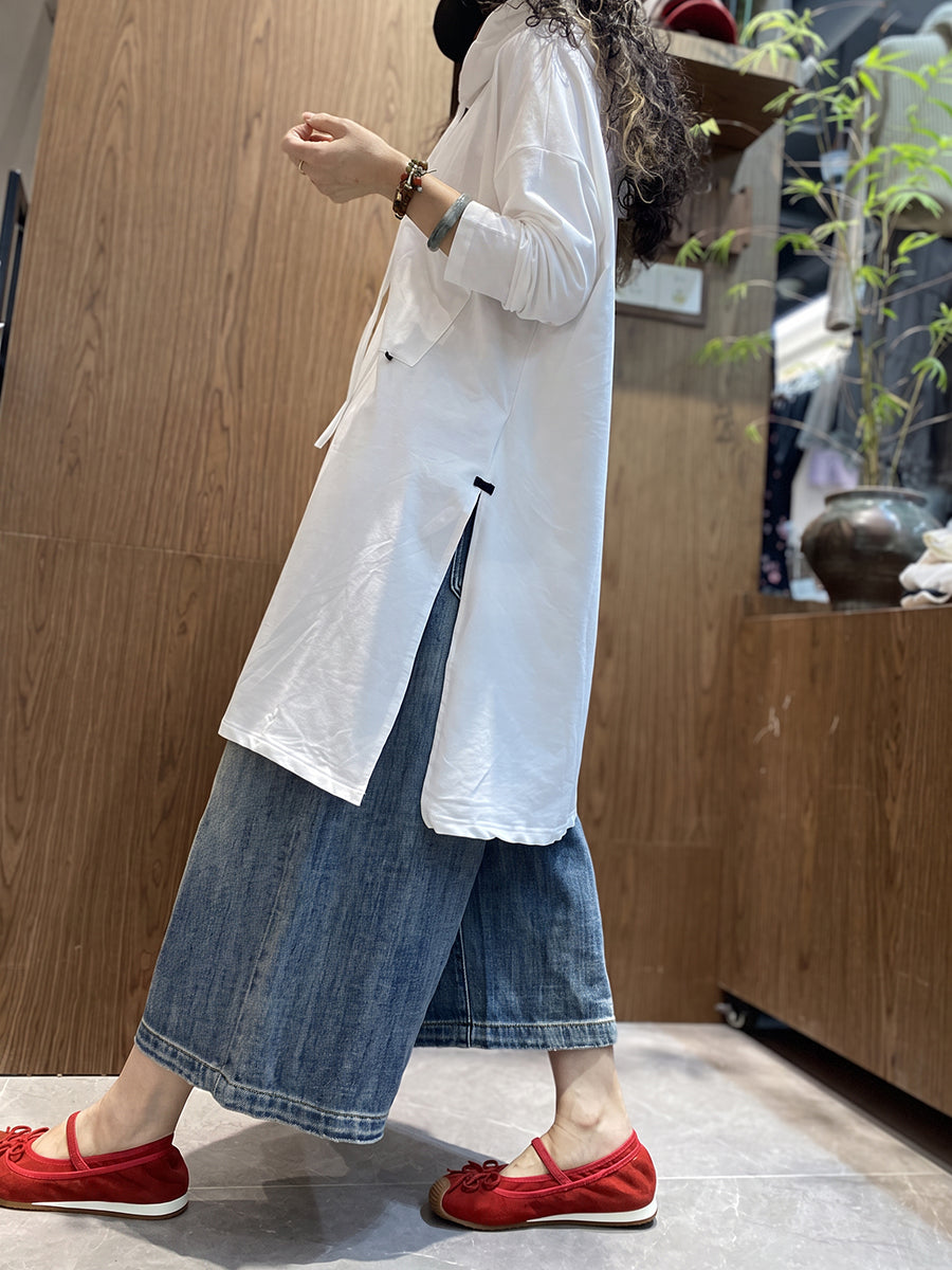 Plus Size Women Casual Pure Color Cotton Long Sleeve Hoodie