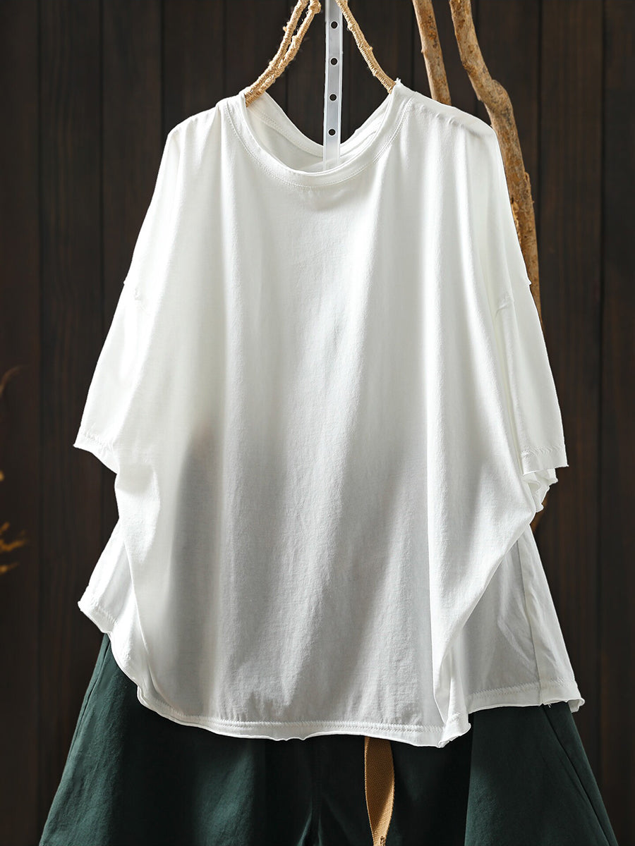 Minimalist Solid Short Sleeve Cotton T-Shirt
